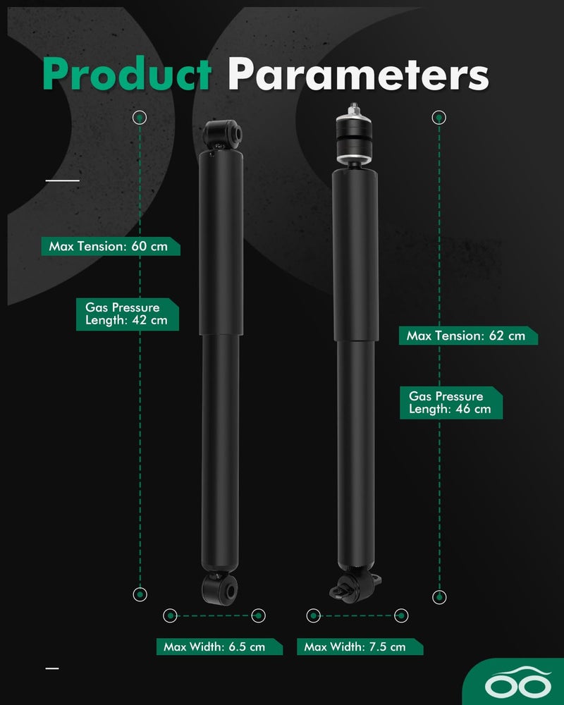 SCITOO Shocks for Grand Cherokee, Front Struts & Rear Shock Absorbers, SCITOO Shocks Set Assemblies Kit fit for 1999 2000 2001 2002 2003 2004 for Jeep Grand Cherokee 4.0L 4.7L Auto Shocks 344342-4Pcs - Image 3